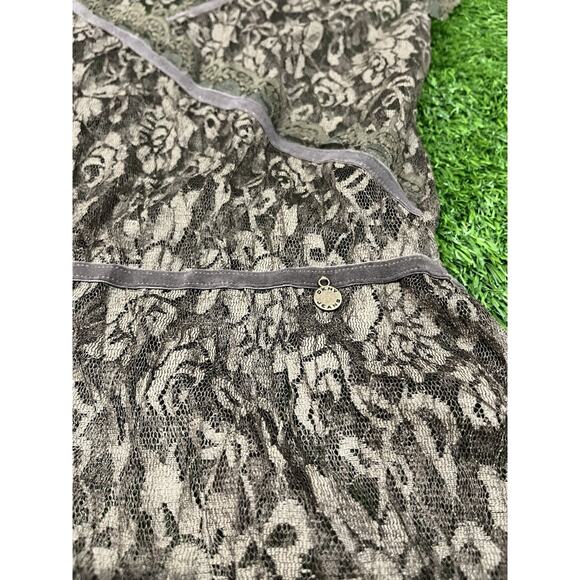 DKNY Lace Blouse in Olive and Cream - Picture 2 of 10